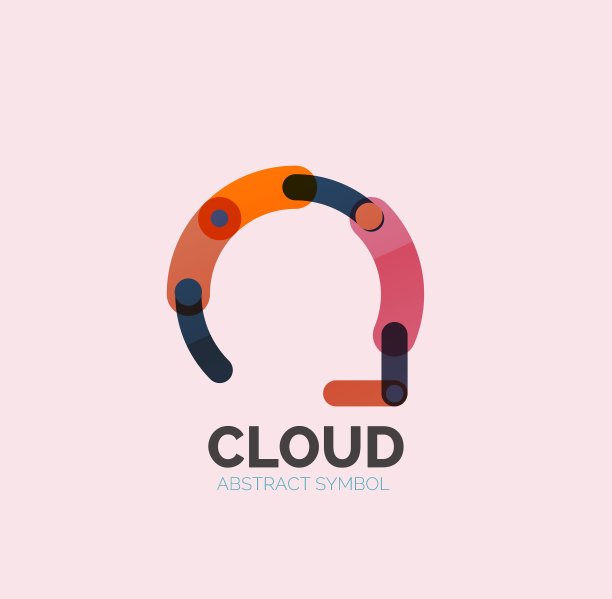 平面线性设计语音云标志Talk bubble图片下载
