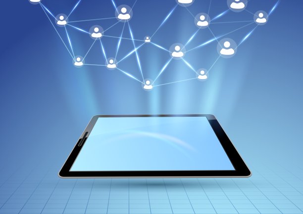 社交网络通过平板设备图形图片下载