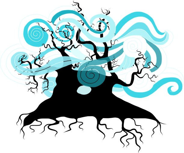 抽象的波浪树为您的设计图片下载