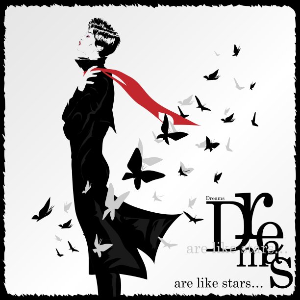 素描风格的时尚女孩图片下载