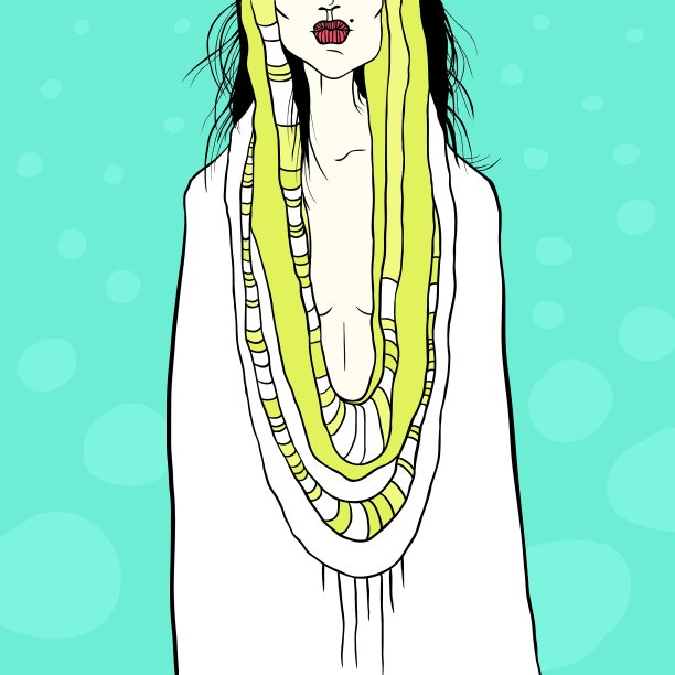 时髦的女人和布料图片下载