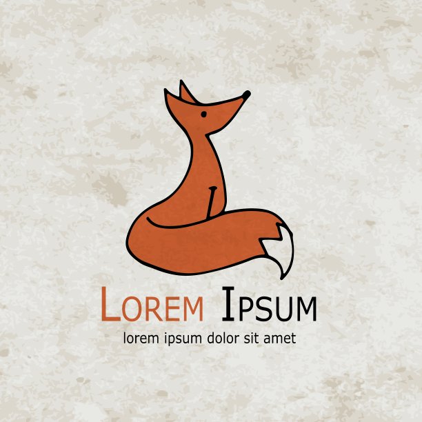 在垃圾纸上滑稽的狐狸设计图片下载
