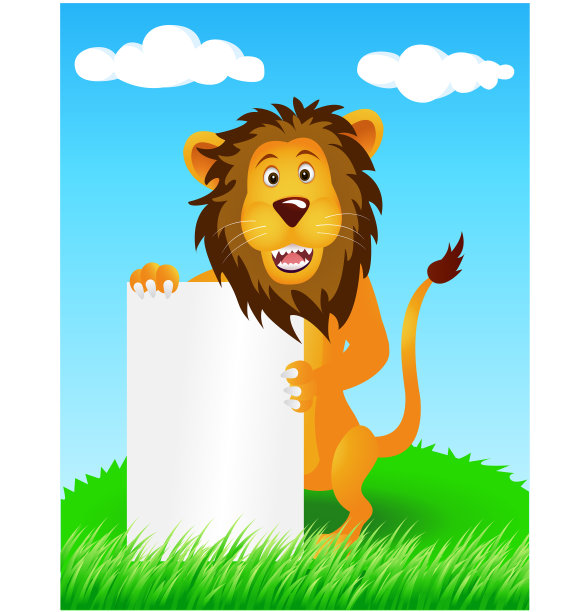 空白标志的狮子图片下载