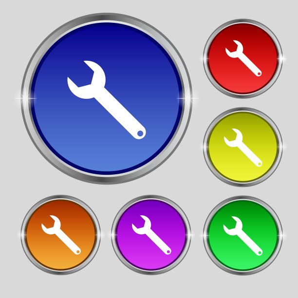 扳手钥匙标志图标服务工具符号集合图片下载