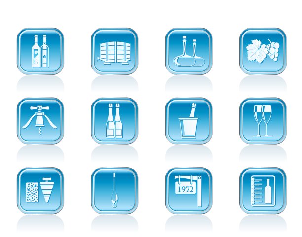 葡萄酒和饮料图标图片下载