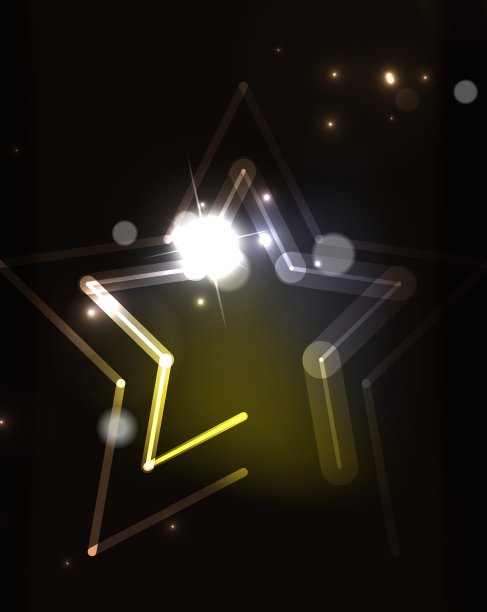 黑暗空间中发光的恒星图片下载