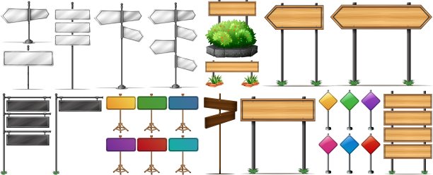 木制和金属标志图片下载