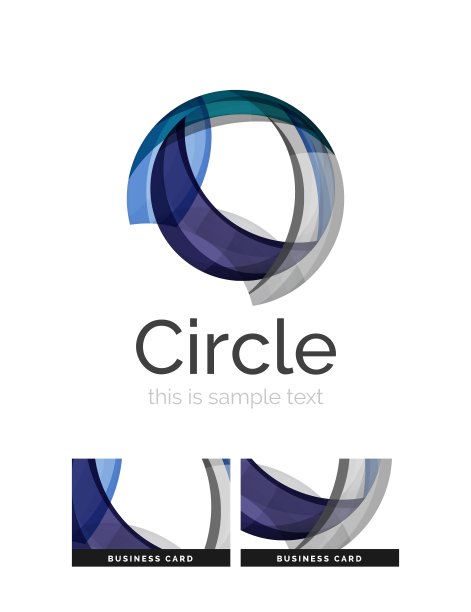 圆形标志透明重叠漩涡形状图片下载