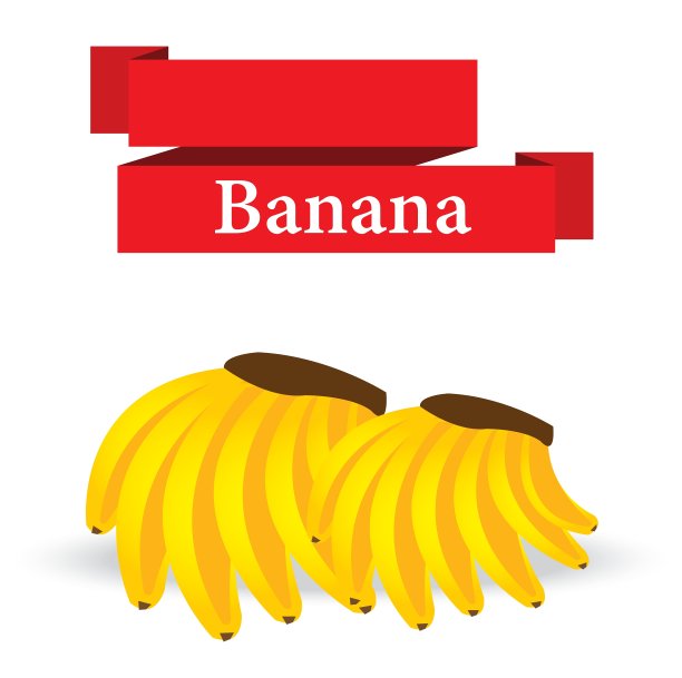 白色背景上的新鲜香蕉图片下载