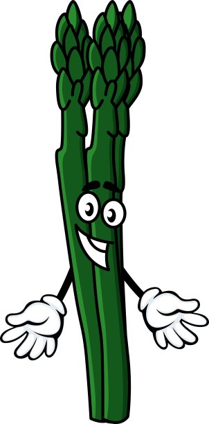 卡通人物一串芦笋图片下载