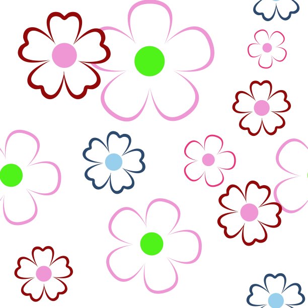 简单的花卉无缝图案图片下载