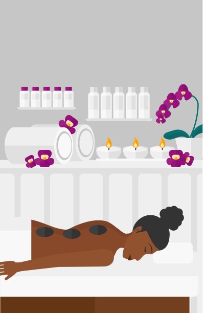 女性接受石头疗法图片下载