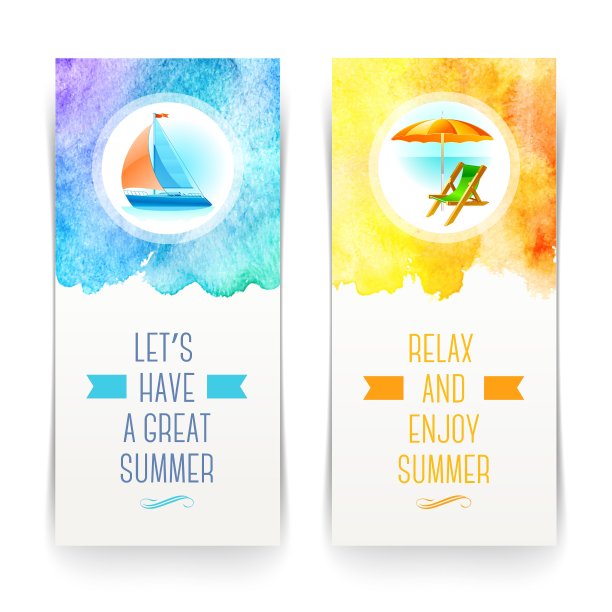 暑假和旅游横幅上写着问候图片下载