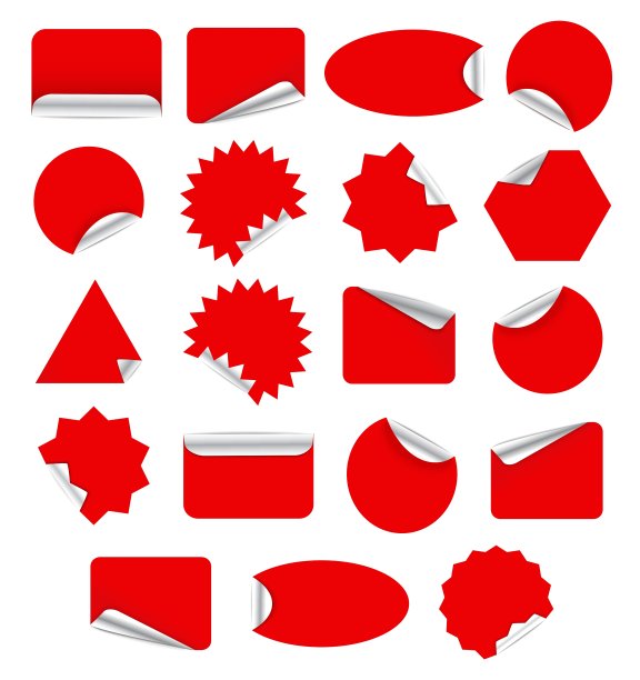 红色的贴纸图片下载