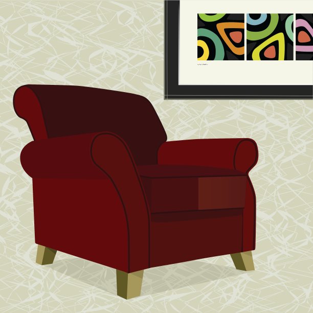 天鹅绒扶手椅图片下载