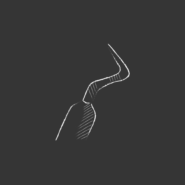 牙科刮刀以粉笔图标绘制图片下载