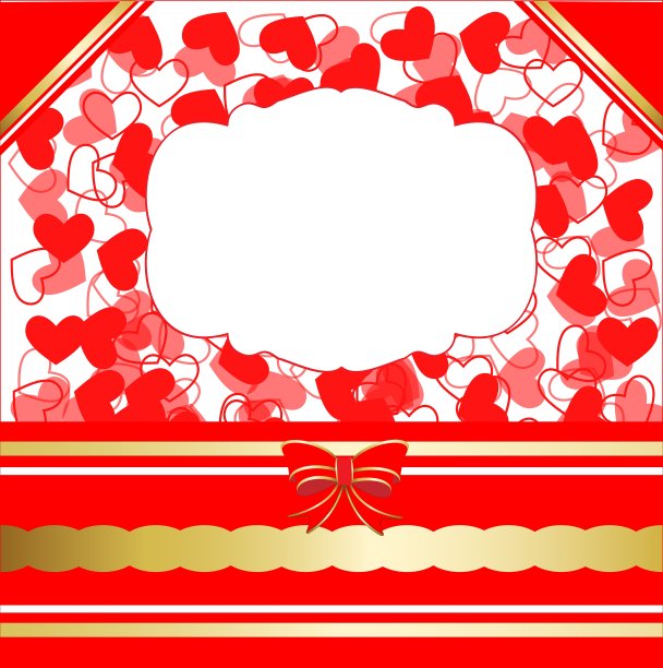 心形和花边的情人节贺卡图片下载