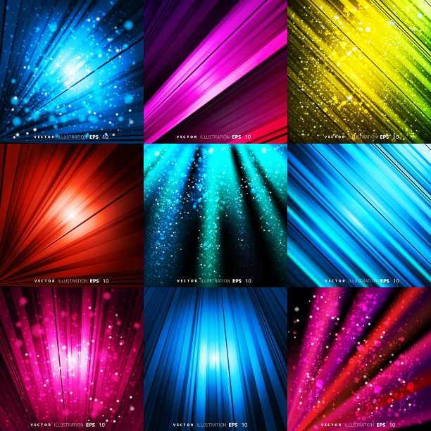 抽象的彩色背景与波浪和线条图片下载