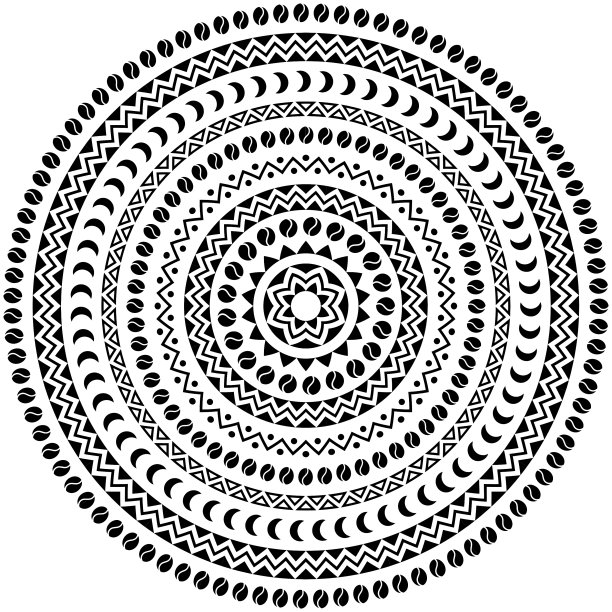 圆形装饰用动物、花瓶、鼓图片下载