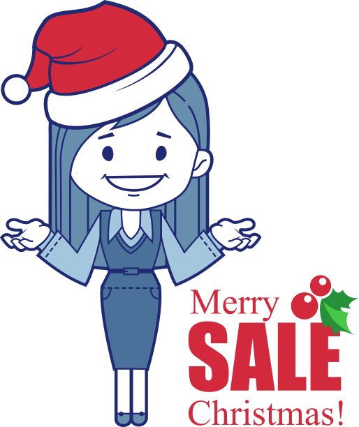 圣诞人物女孩的促销横幅图片下载