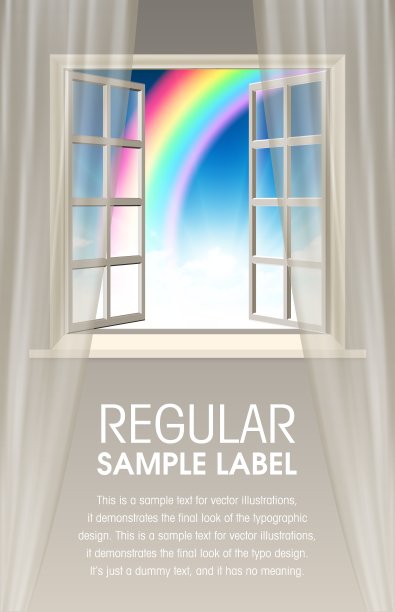 用彩虹和天空打开窗户图片下载