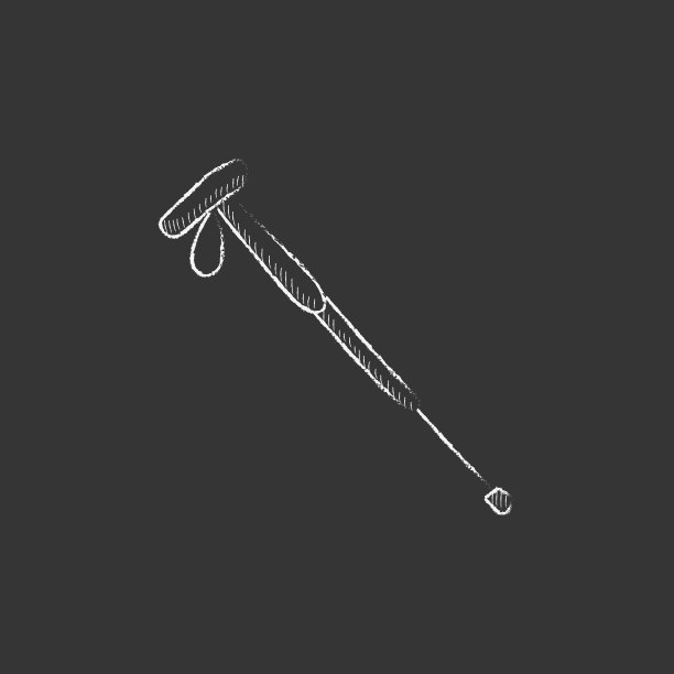 徒步杆用粉笔画的图标图片下载