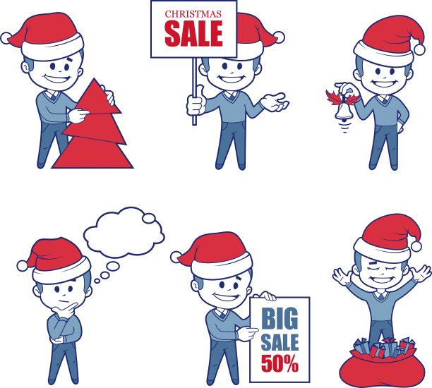 商业人物男孩节日销售横幅图片下载