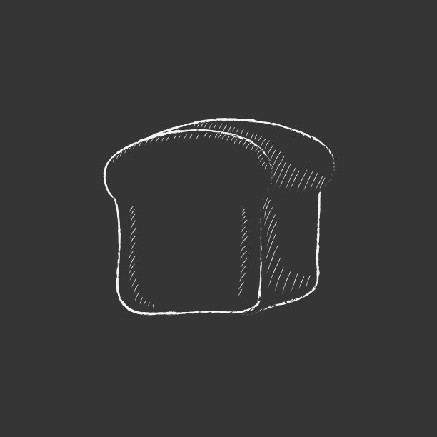 半块面包用粉笔画图片下载