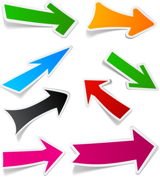 彩色箭头贴纸图片下载