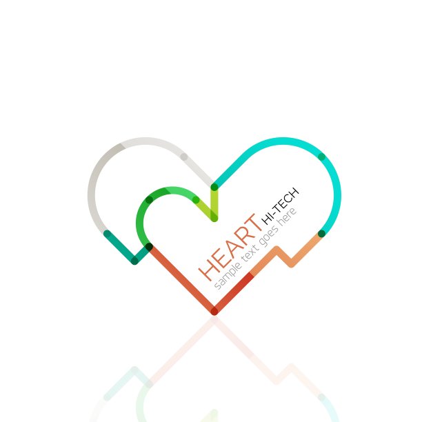 标志爱心抽象线性几何图片下载