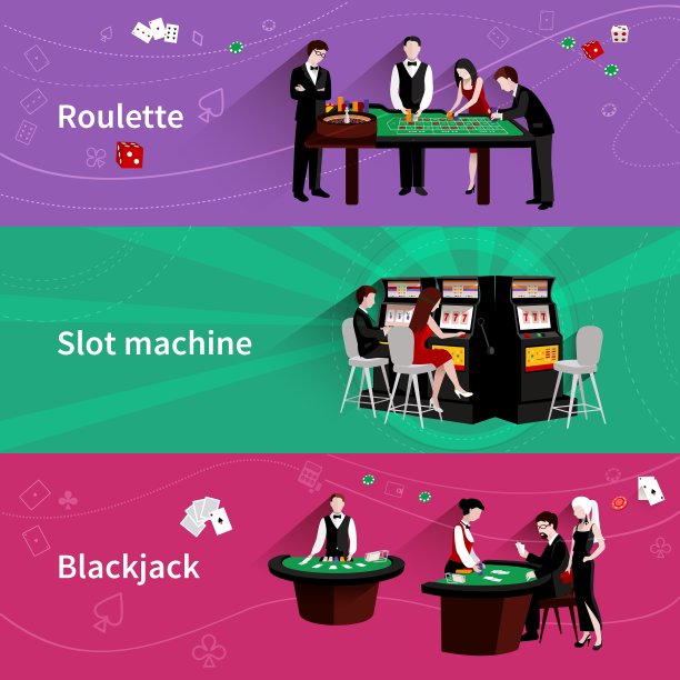 人们在赌场旗帜设置图片下载