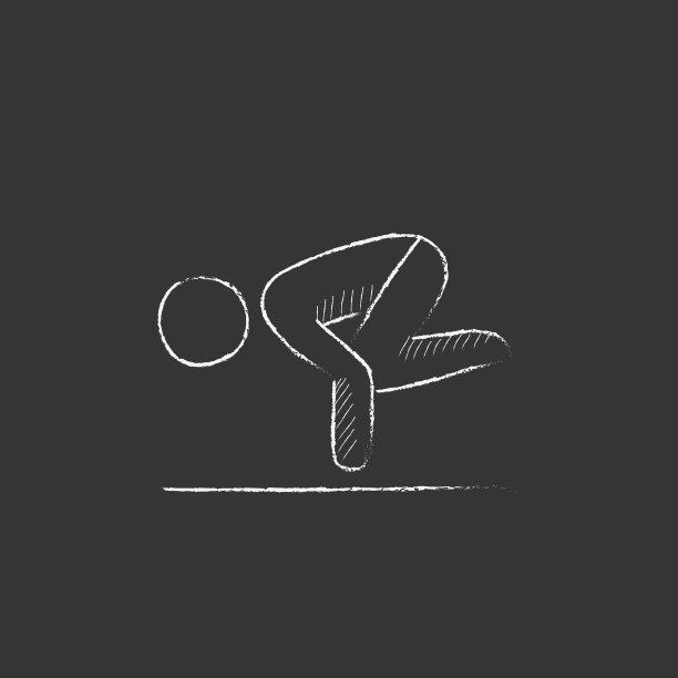 在练瑜伽的男人用粉笔画了个图标图片下载