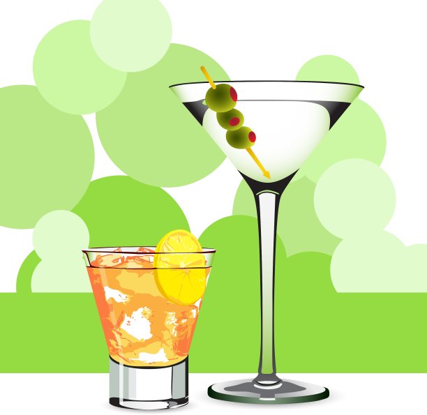 马提尼酒和鸡尾酒图片下载