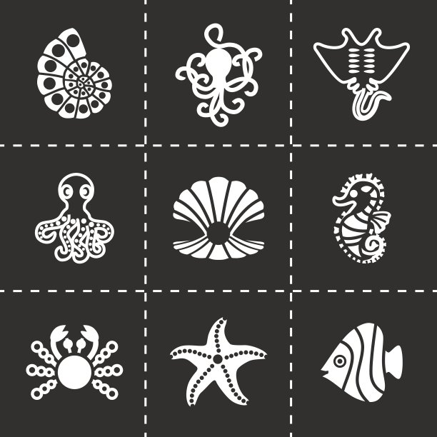 海洋生物图标合集图片下载