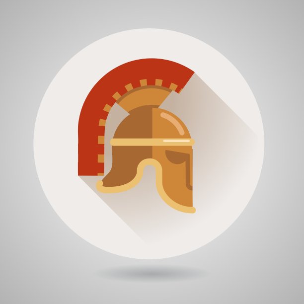 古头盔平面标志图片下载