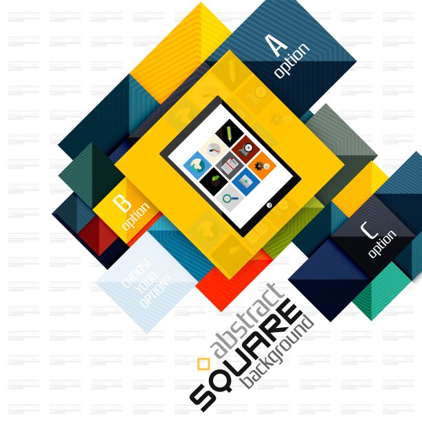 几何正方形和信息图形选项图片下载