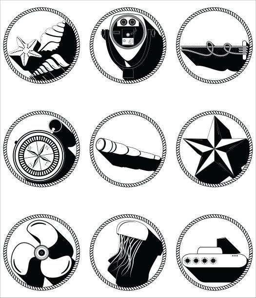 航海元素II图标在打结的圆圈图片下载