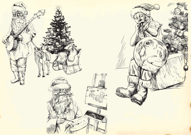 主题是圣诞和圣诞老人图片下载