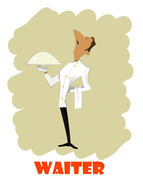 卡通服务员图片下载