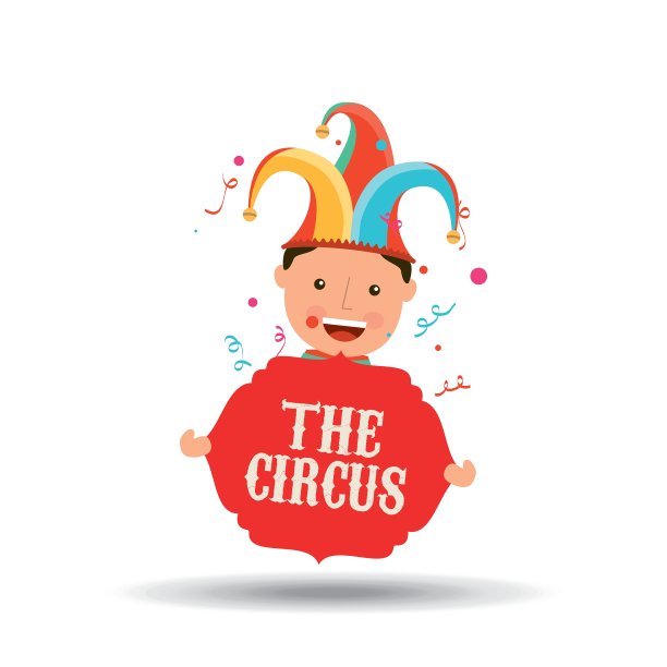 马戏团杂耍孤立图标设计图片下载