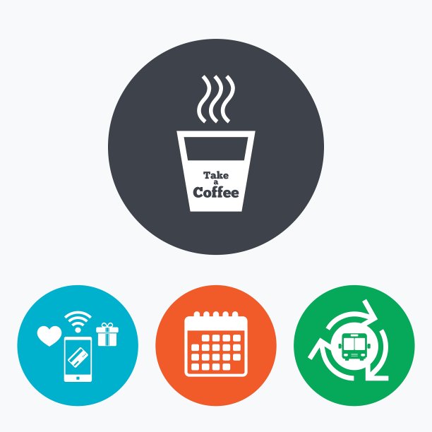 拿一个咖啡标志图标热咖啡杯图片下载