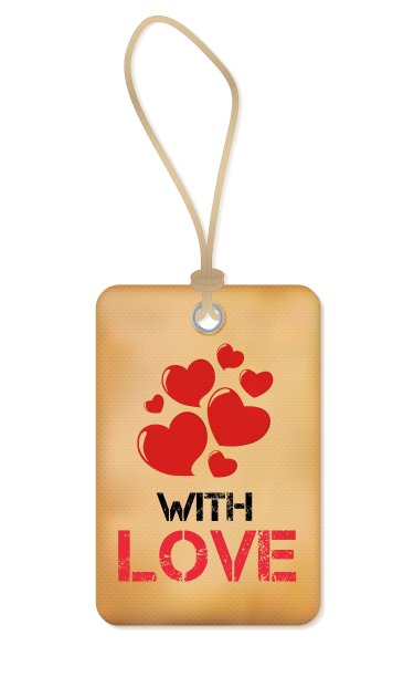 纸旧标签与爱和心图片下载