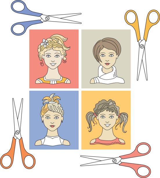 发型和剪刀图片下载