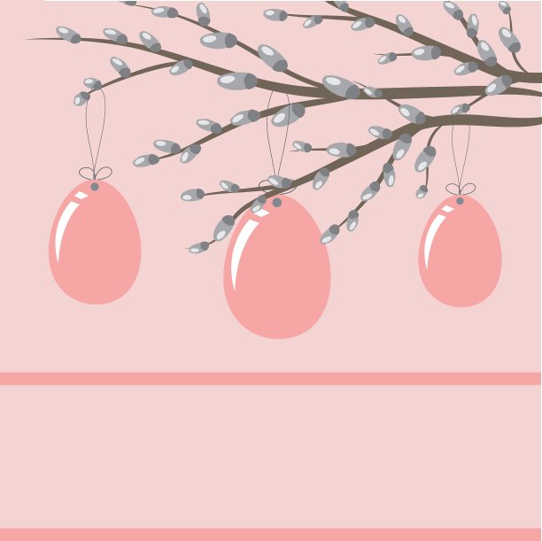 带有手绘彩蛋的复活节卡片图片下载