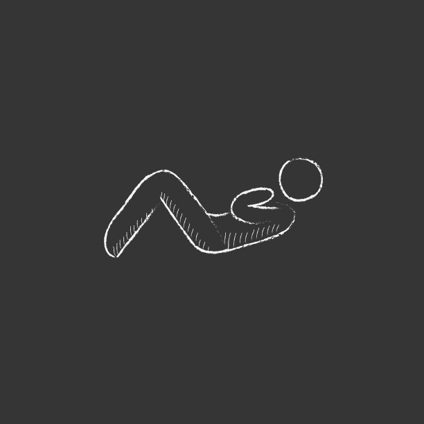 做仰卧起坐的男人用粉笔画了个图标图片下载