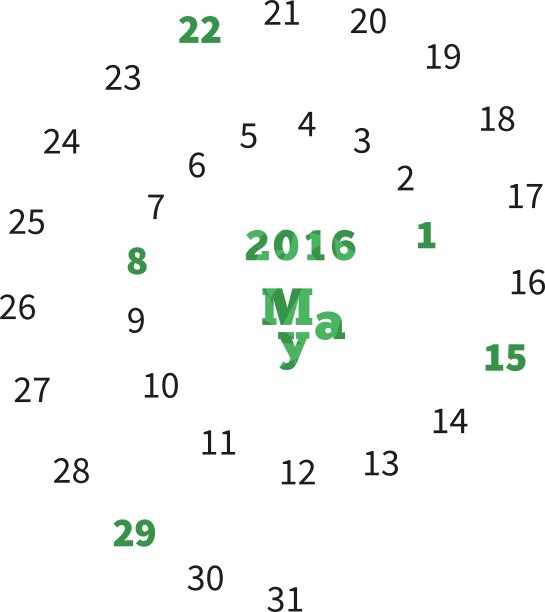 2016年5月的创意日历图片下载