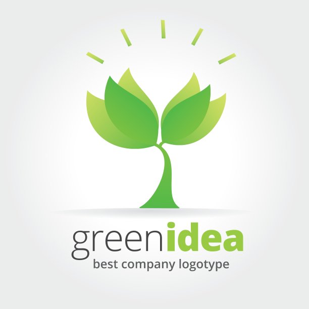 抽象的自然标志孤立在白色上图片下载