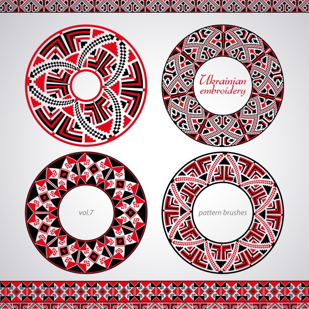 乌克兰绣花毛笔套图片下载