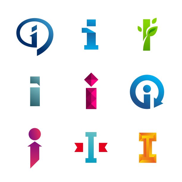 字母I logo图标设计模板图片下载