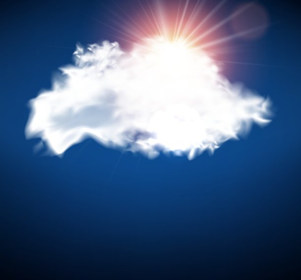 蓝色的单云图片下载